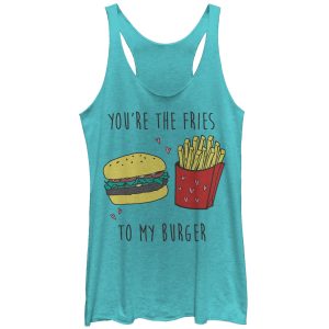 Women_s CHIN UP Fries to My Burger Racerback Tank Top