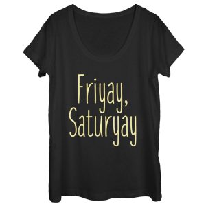 Women_s CHIN UP Friyay Saturyay Scoop Neck