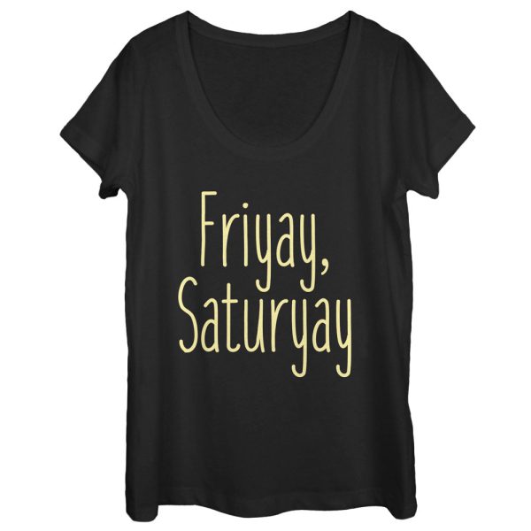 Women_s CHIN UP Friyay Saturyay Scoop Neck