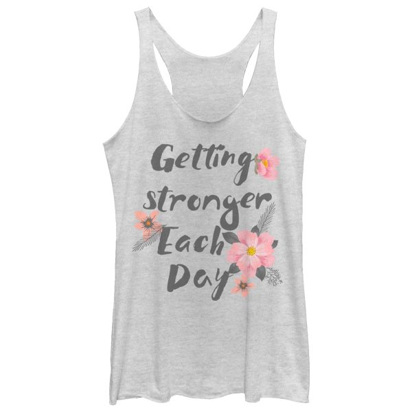 Women_s CHIN UP Getting Stronger Each Day Racerback Tank Top