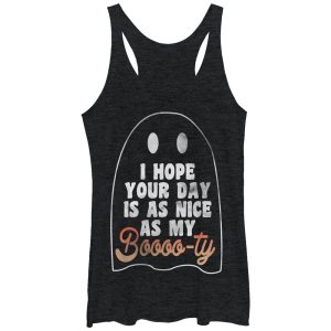 Women_s CHIN UP Ghost Hope Your Day is as Nice as my Booty Racerback Tank Top