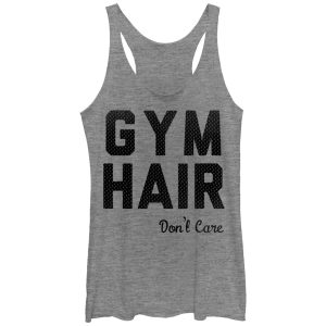 Women_s CHIN UP Gym Hair Don_t Care Racerback Tank Top