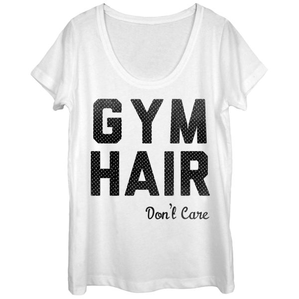 Women_s CHIN UP Gym Hair Don_t Care Scoop Neck