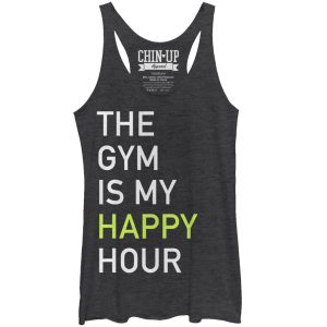 Women_s CHIN UP Gym Happy Hour Racerback Tank Top