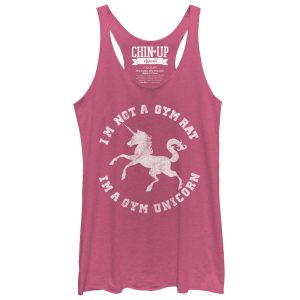 Women_s CHIN UP Gym Unicorn Racerback Tank Top