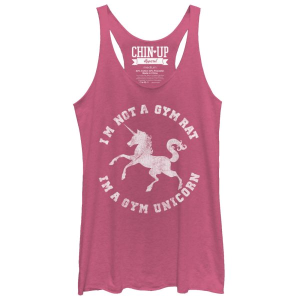 Women_s CHIN UP Gym Unicorn Racerback Tank Top