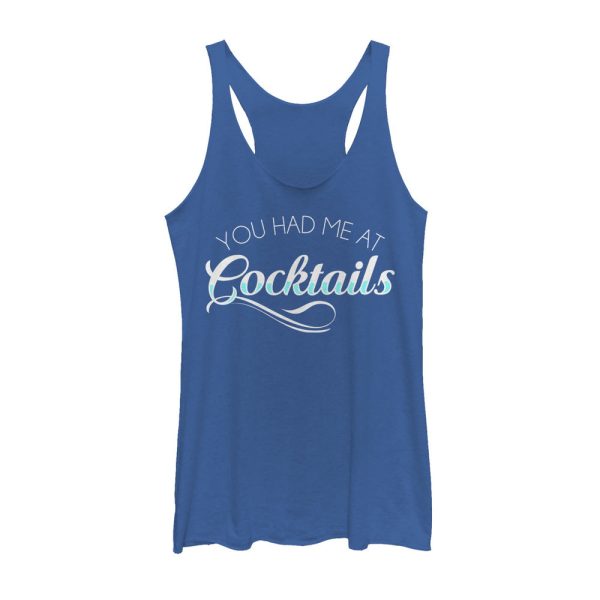 Women_s CHIN UP Had Me at Cocktails Racerback Tank Top