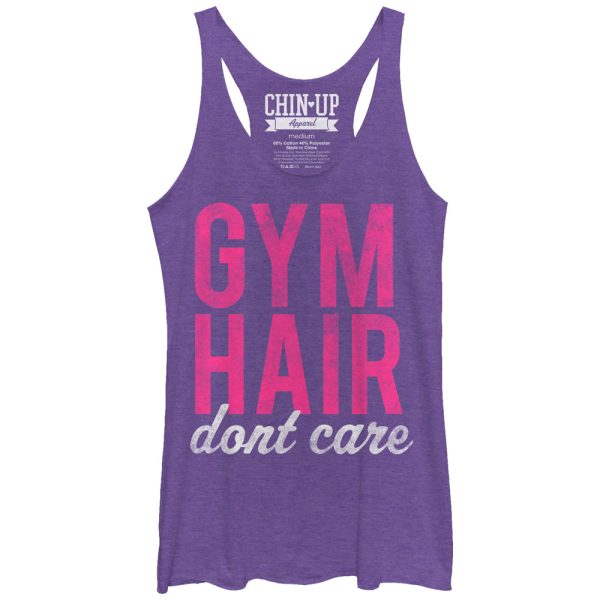 Women_s CHIN UP Hair Don_t Care Racerback Tank Top