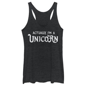 Women_s CHIN UP Halloween Actually I_m a Unicorn Racerback Tank Top