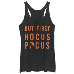 Women_s CHIN UP Halloween Cat Hocus Pocus Racerback Tank Top