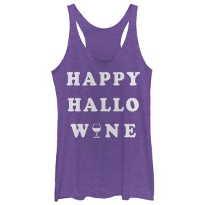 Women_s CHIN UP Halloween Happy Wine Racerback Tank Top