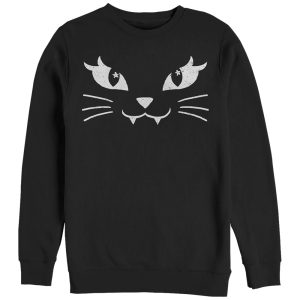 Women_s CHIN UP Halloween Kitty Cat Face Sweatshirt