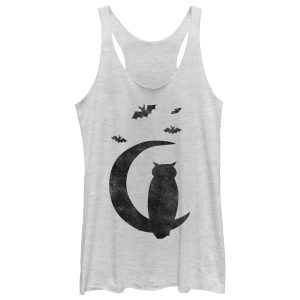 Women_s CHIN UP Halloween Moon Night Racerback Tank Top