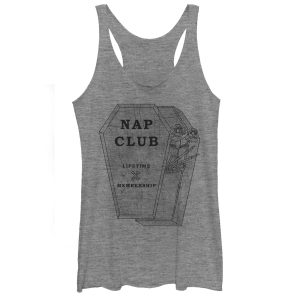 Women_s CHIN UP Halloween Nap Club Coffin Racerback Tank Top