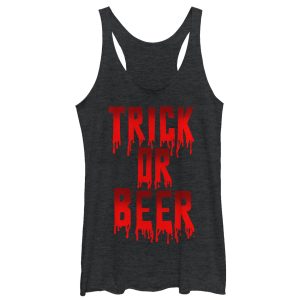 Women_s CHIN UP Halloween Trick or Beer Racerback Tank Top