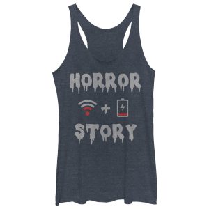 Women_s CHIN UP Halloween WIFI Horror Story Racerback Tank Top