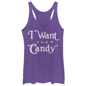 Women_s CHIN UP Halloween Want Candy Racerback Tank Top