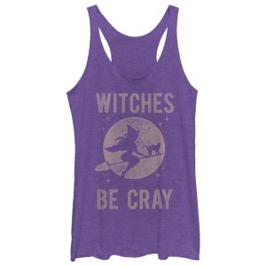 Women_s CHIN UP Halloween Witches Be Cray Racerback Tank Top