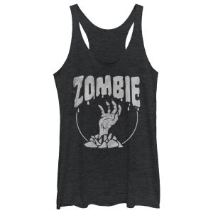 Women_s CHIN UP Halloween Zombie Attack Racerback Tank Top