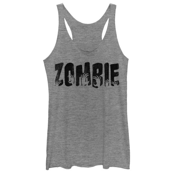 Women_s CHIN UP Halloween Zombie Hands Racerback Tank Top