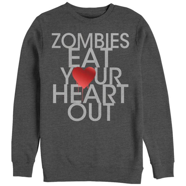 Women_s CHIN UP Halloween Zombies Eat Heart Out Sweatshirt