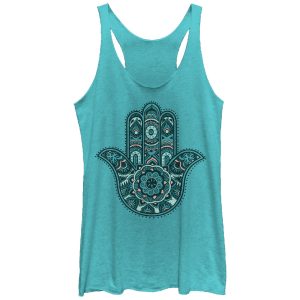 Women_s CHIN UP Hamsa Palm Racerback Tank Top