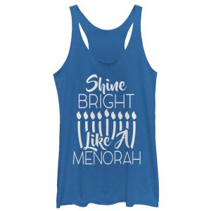 Women_s CHIN UP Hanukkah Bright Menorah Racerback Tank Top