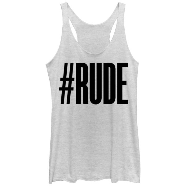 Women_s CHIN UP Hashtag Rude Racerback Tank Top