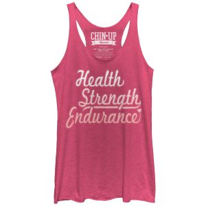 Women_s CHIN UP Health Strength Endurance Racerback Tank Top