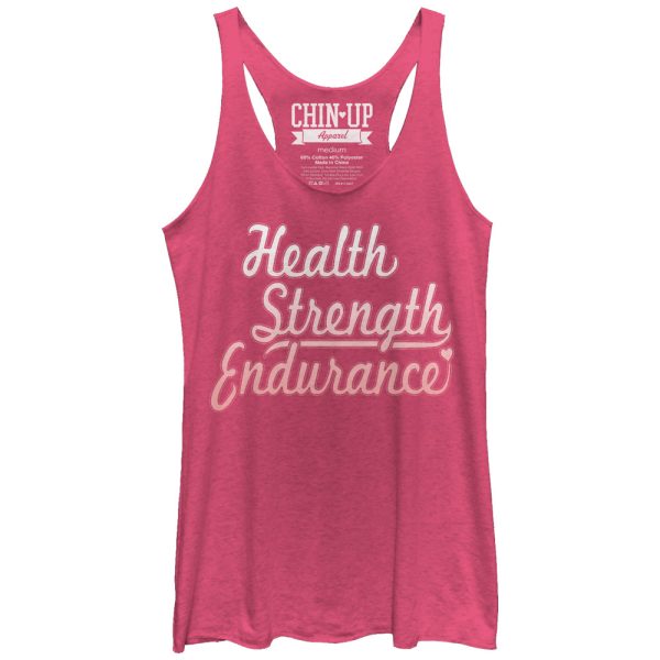 Women_s CHIN UP Health Strength Endurance Racerback Tank Top