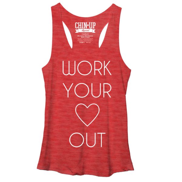 Women_s CHIN UP Heart Racerback Tank Top