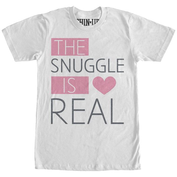 Women_s CHIN UP Heart Snuggle is Real Boyfriend Tee