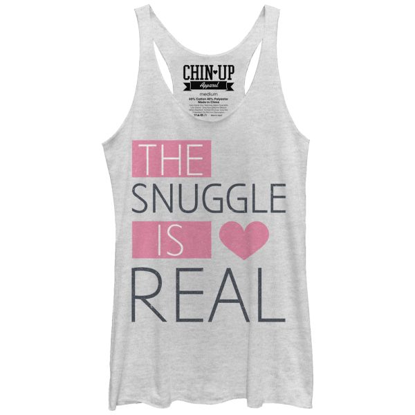 Women_s CHIN UP Heart Snuggle is Real Racerback Tank Top