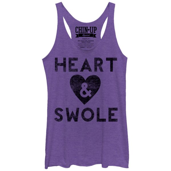 Women_s CHIN UP Heart and Swole Racerback Tank Top