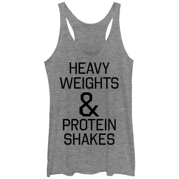 Women_s CHIN UP Heavy Weights and Protein Shakes Racerback Tank Top