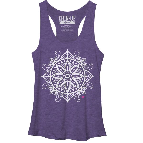 Women_s CHIN UP Henna Flower Racerback Tank Top