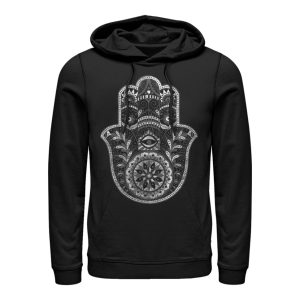 Women_s CHIN UP Henna Hamsa Hand Pull Over Hoodie