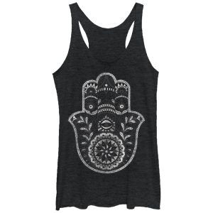 Women_s CHIN UP Henna Hamsa Hand Racerback Tank Top