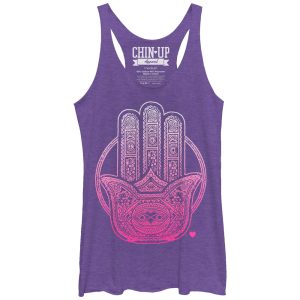 Women_s CHIN UP Henna Hamsa Racerback Tank Top