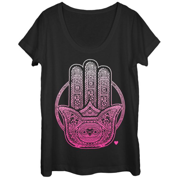 Women_s CHIN UP Henna Hamsa Scoop Neck