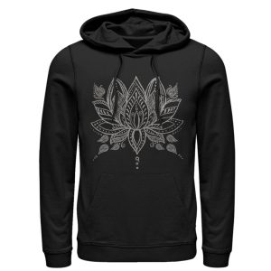 Women_s CHIN UP Henna Lotus Flower Pull Over Hoodie