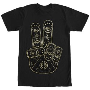 Women_s CHIN UP Henna Peace Hand Boyfriend Tee