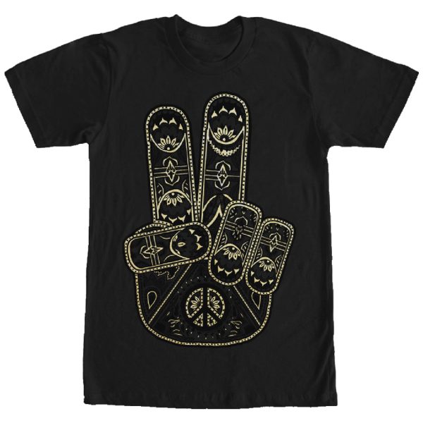 Women_s CHIN UP Henna Peace Hand Boyfriend Tee