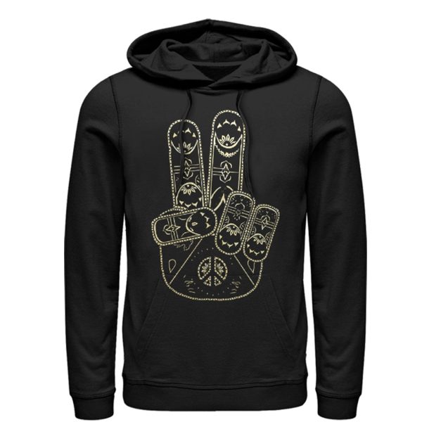 Women_s CHIN UP Henna Peace Hand Pull Over Hoodie