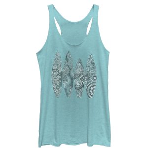 Women_s CHIN UP Henna Surfboard Racerback Tank Top