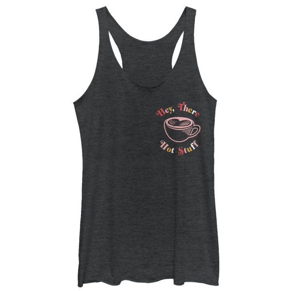 Women_s CHIN UP Hey Hot Stuff Coffee Racerback Tank Top