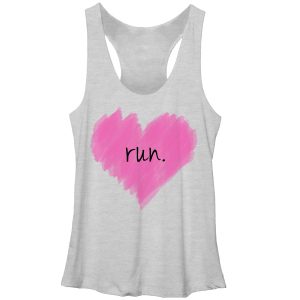 Women_s CHIN UP I Heart Running Racerback Tank Top