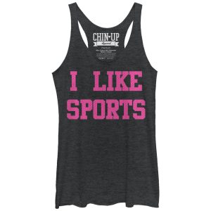 Women_s CHIN UP I Like Sports Racerback Tank Top