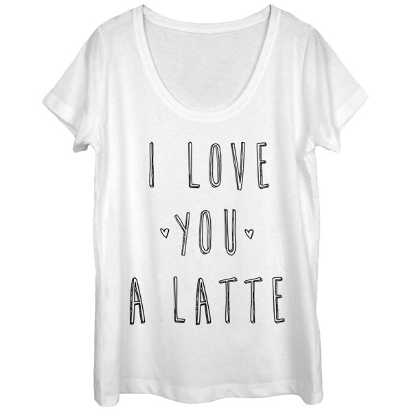 Women_s CHIN UP I Love You a Latte Scoop Neck