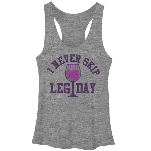 Women_s CHIN UP I Never Skip Leg Day Racerback Tank Top